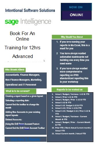Sage Intelligence Reporting- 12hrs Advanced. Training